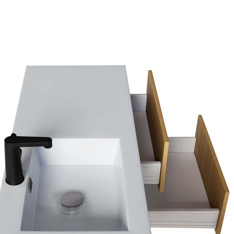 Cutler FV RAZ NATURA42 Razza 42" Single Sink Wall Mounted Cultured Marble Top Bathroom Vanity - Natura