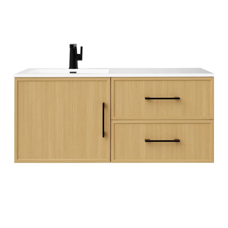 Cutler FV RAZ NATURA42 Razza 42" Single Sink Wall Mounted Cultured Marble Top Bathroom Vanity - Natura