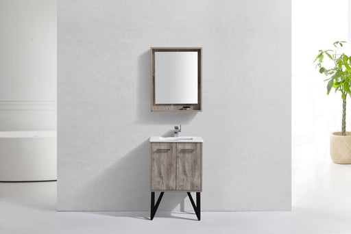 Kube Bath KB24NW Bosco 24" Nature Wood Single Sink Bathroom Vanity with White Quartz Top - view 2