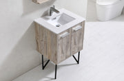 Kube Bath KB24NW Bosco 24" Nature Wood Single Sink Bathroom Vanity with White Quartz Top - view 4