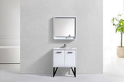 Kube Bath KB30GW Bosco 30" High Gloss White Single Sink Bathroom Vanity with White Quartz Top - view 3