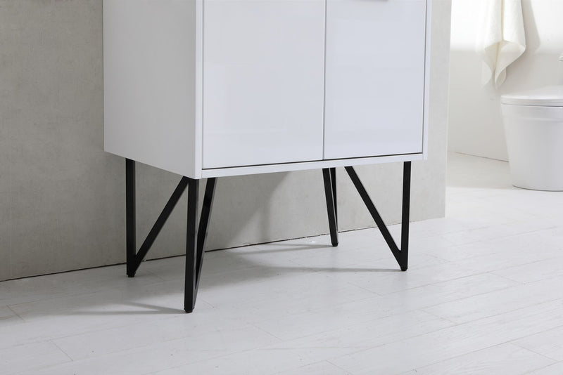 Kube Bath KB30GW Bosco 30" High Gloss White Single Sink Bathroom Vanity with White Quartz Top - view 6
