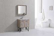 Kube Bath KB30NW Bosco 30" Nature Wood Single Sink Bathroom Vanity with White Quartz Top - view 3