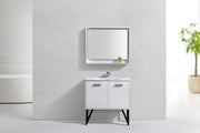 Kube Bath KB36GW Bosco 36" High Gloss White Single Sink Bathroom Vanity with White Quartz Top - view 3