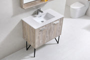 Kube Bath KB36NW Bosco 36" Nature Wood Single Sink Bathroom Vanity with White Quartz Top - view 4