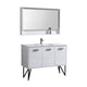 Kube Bath KB48GW Bosco 48" High Gloss White Single Sink Bathroom Vanity with White Quartz Top