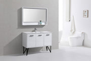 Kube Bath KB48GW Bosco 48" High Gloss White Single Sink Bathroom Vanity with White Quartz Top - view 2