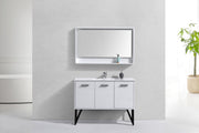 Kube Bath KB48GW Bosco 48" High Gloss White Single Sink Bathroom Vanity with White Quartz Top - view 3