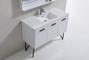 Kube Bath KB48GW Bosco 48" High Gloss White Single Sink Bathroom Vanity with White Quartz Top - view 4