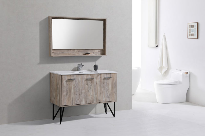 Kube Bath KB48NW Bosco 48" Nature Wood Single Sink Bathroom Vanity with White Quartz Top - view 3