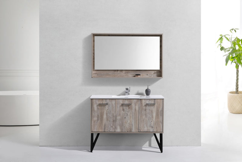 Kube Bath KB48NW Bosco 48" Nature Wood Single Sink Bathroom Vanity with White Quartz Top - view 2