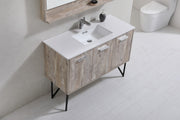 Kube Bath KB48NW Bosco 48" Nature Wood Single Sink Bathroom Vanity with White Quartz Top - view 5