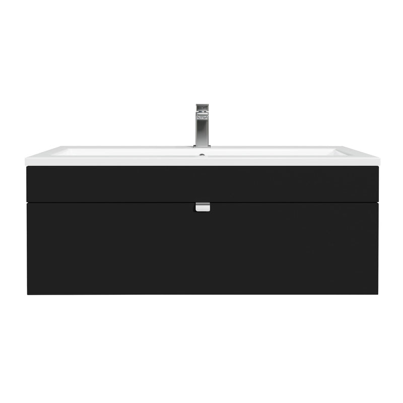 Cutler FV LF BLACK42 Loft 42" Wall Mount Single Sink Cultured Marble Top Bathroom Vanity - Black
