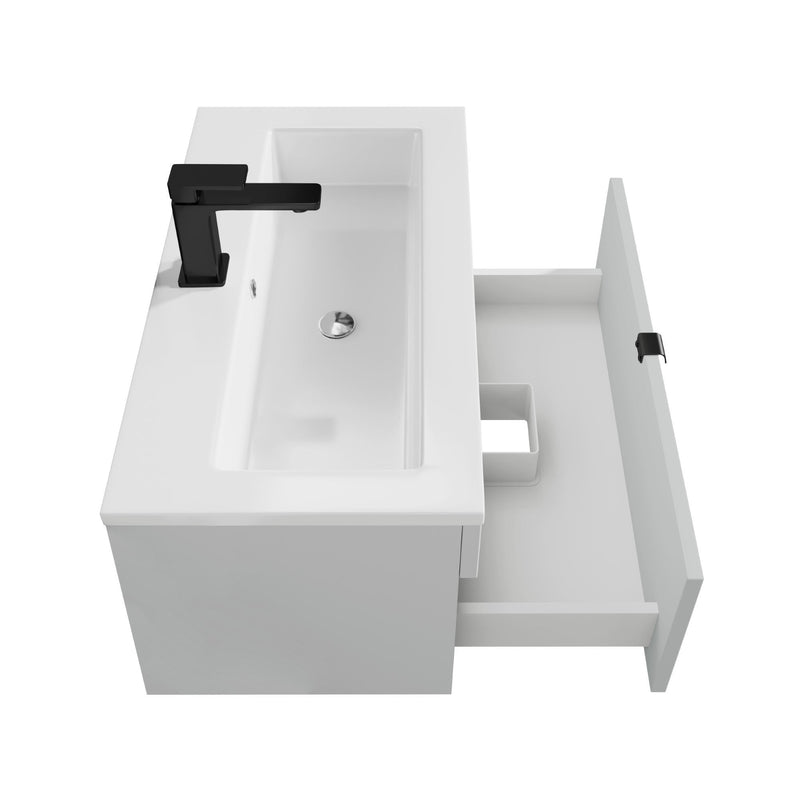 Cutler FV LF CGREY30 Loft 30" Wall Mount Single Sink Cultured Marble Top Bathroom Vanity - Canadian Grey