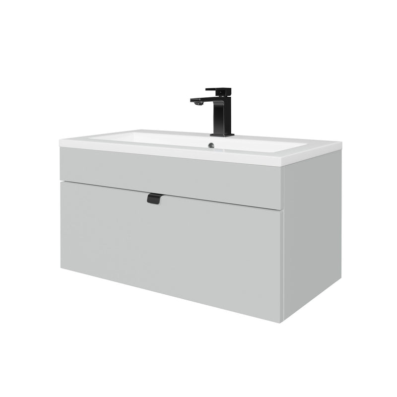 Cutler FV LF CGREY30 Loft 30" Wall Mount Single Sink Cultured Marble Top Bathroom Vanity - Canadian Grey