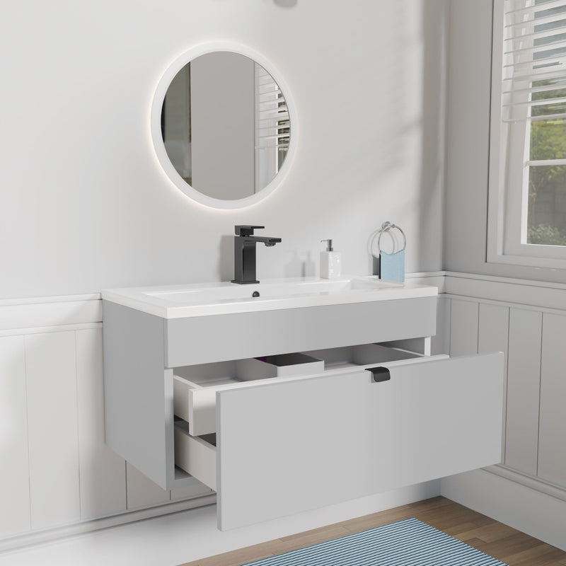 Cutler FV LF CGREY30 Loft 30" Wall Mount Single Sink Cultured Marble Top Bathroom Vanity - Canadian Grey