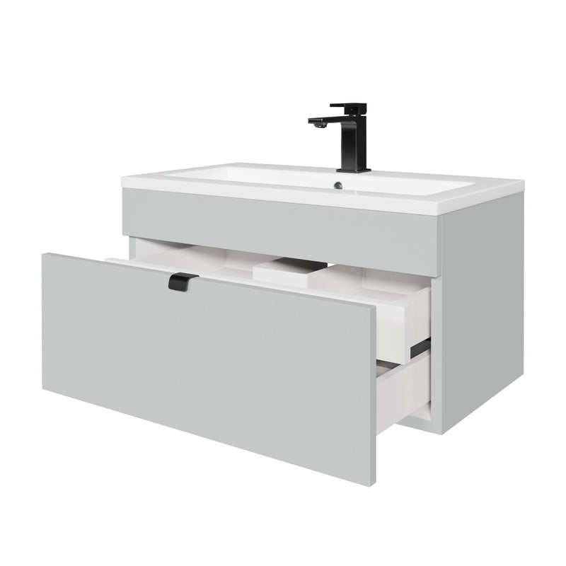 Cutler FV LF CGREY30 Loft 30" Wall Mount Single Sink Cultured Marble Top Bathroom Vanity - Canadian Grey