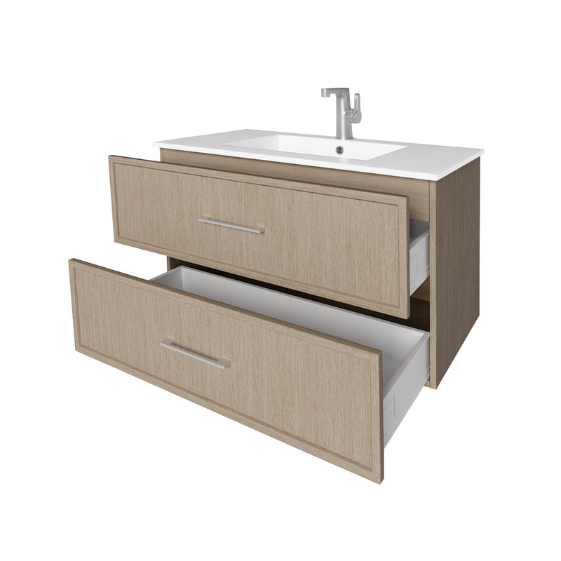 Cutler FV CAS FLAVIA36 Cassidy 36" Single Sink Wall Mount Cultured Marble Top Bathroom Vanity - Flavia