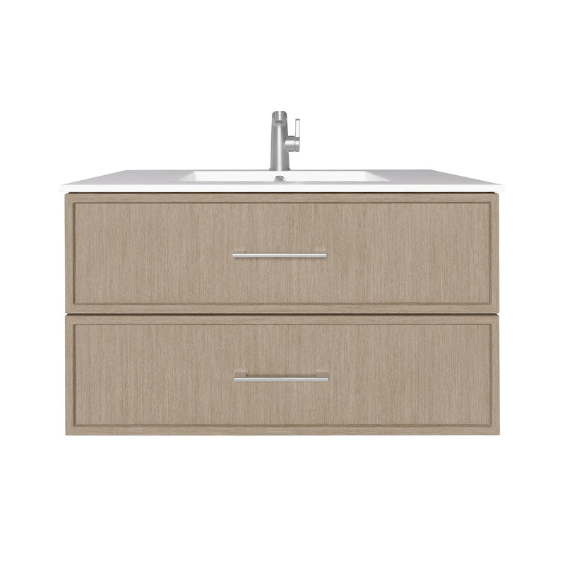 Cutler FV CAS FLAVIA36 Cassidy 36" Single Sink Wall Mount Cultured Marble Top Bathroom Vanity - Flavia