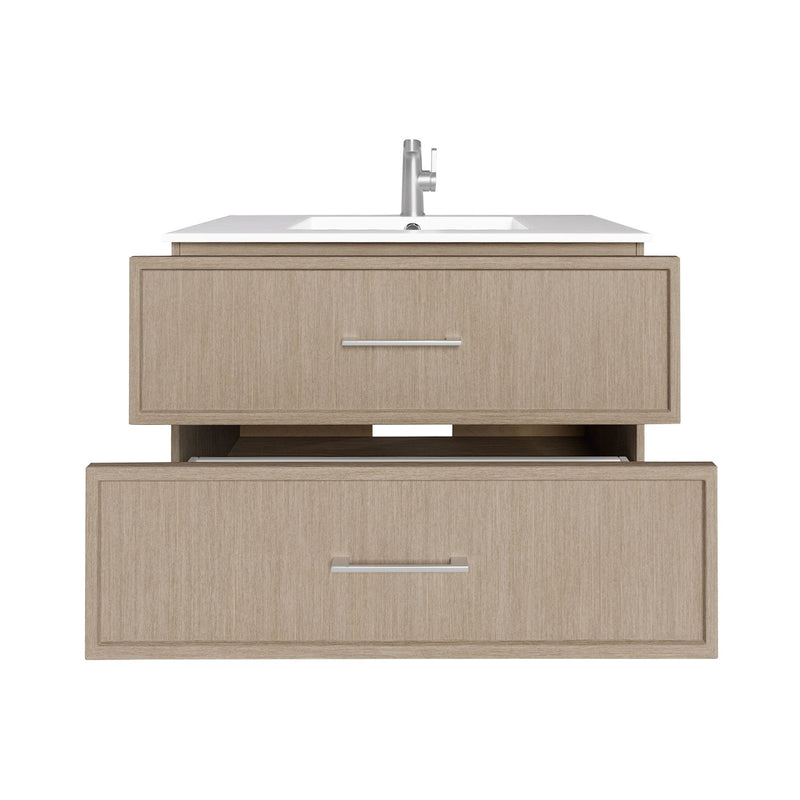Cutler FV CAS FLAVIA36 Cassidy 36" Single Sink Wall Mount Cultured Marble Top Bathroom Vanity - Flavia