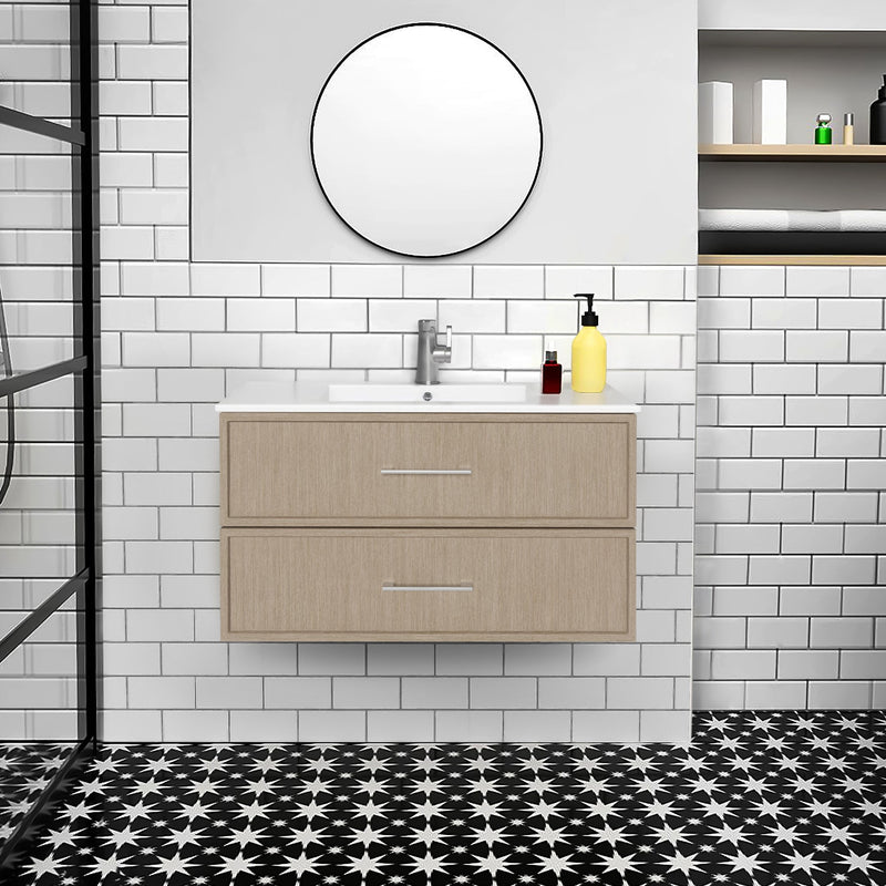 Cutler FV CAS FLAVIA36 Cassidy 36" Single Sink Wall Mount Cultured Marble Top Bathroom Vanity - Flavia