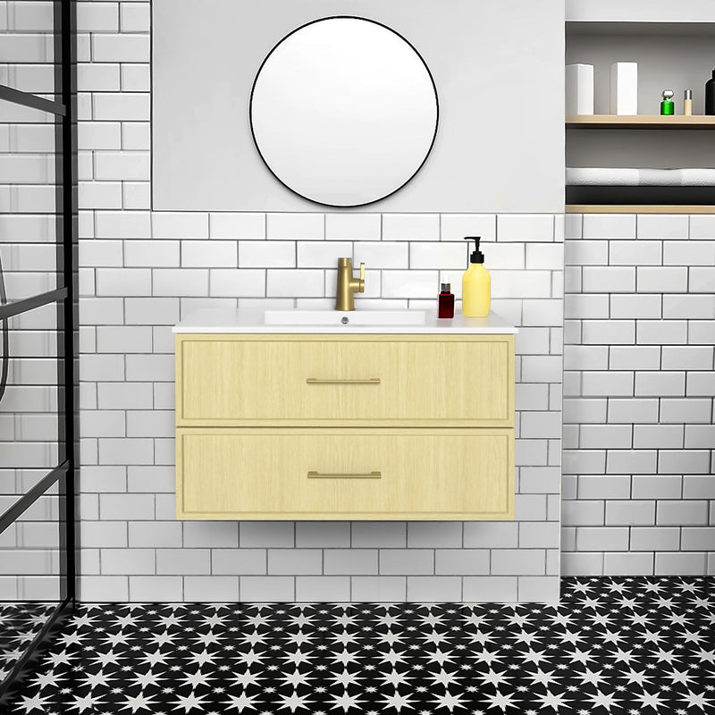 Cutler FV CAS LAGO36 Cassidy 36" Single Sink Wall Mount Cultured Marble Top Bathroom Vanity - Lago