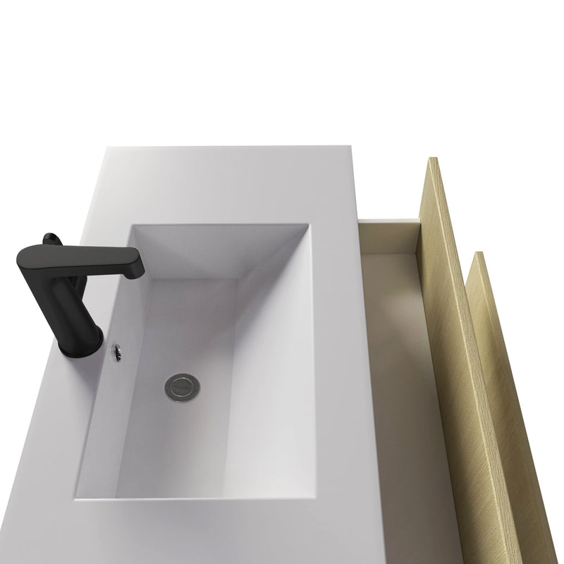 Cutler FV CAS LAGO36 Cassidy 36" Single Sink Wall Mount Cultured Marble Top Bathroom Vanity - Lago