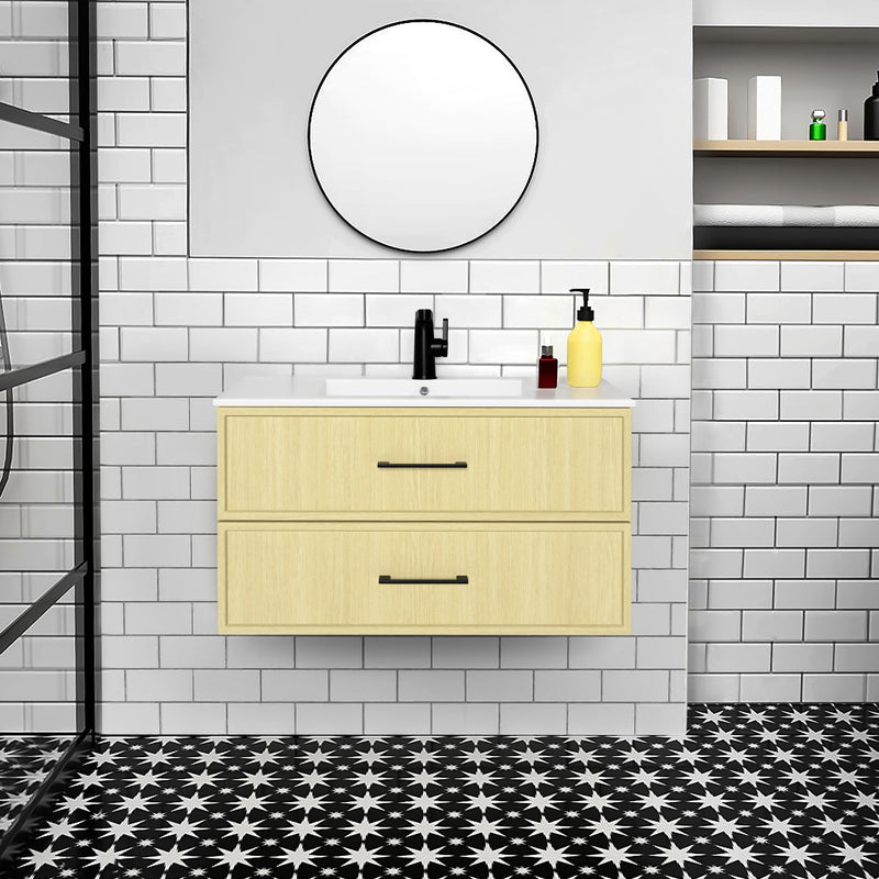 Cutler FV CAS LAGO36 Cassidy 36" Single Sink Wall Mount Cultured Marble Top Bathroom Vanity - Lago