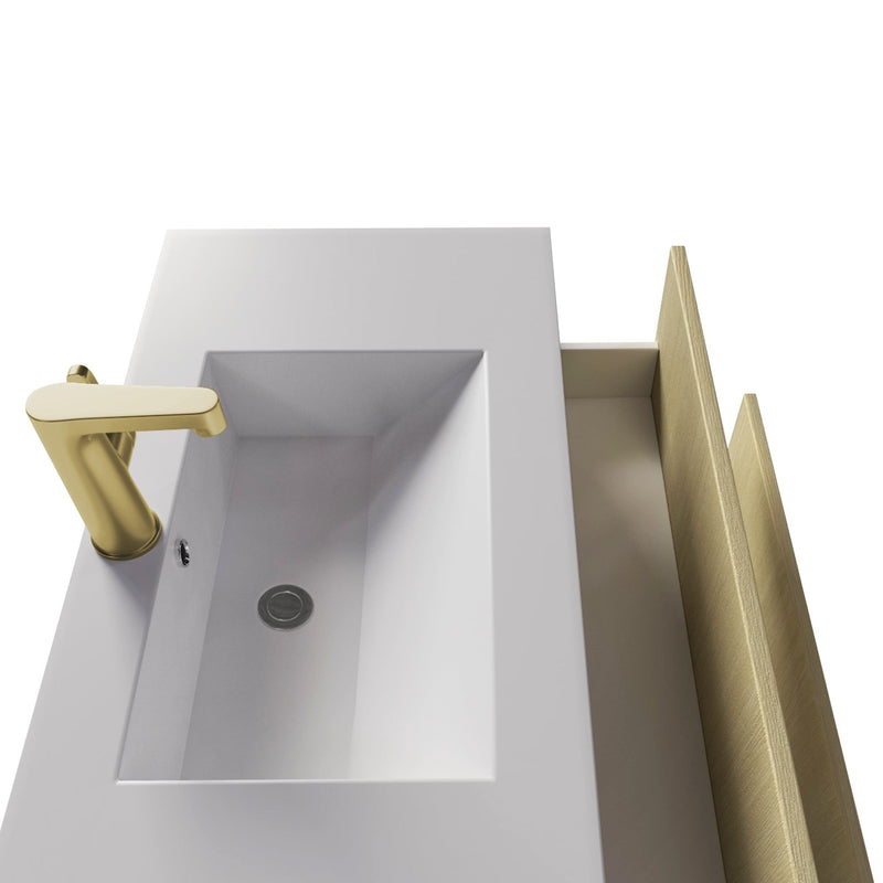 Cutler FV CAS LAGO36 Cassidy 36" Single Sink Wall Mount Cultured Marble Top Bathroom Vanity - Lago