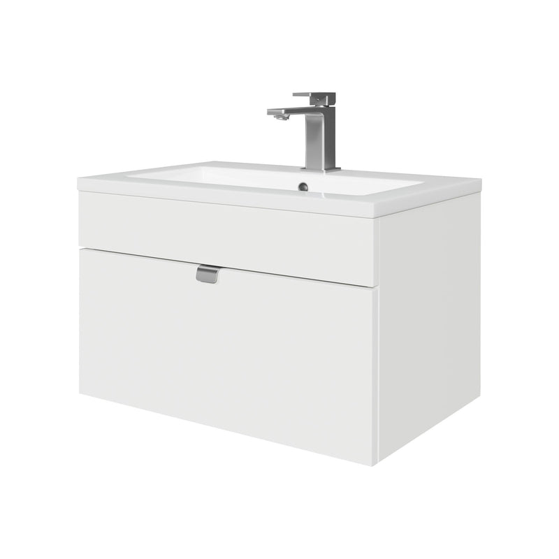 Cutler FV LF WHITE24 Loft 24" Wall Mount Single Sink Cultured Marble Top Bathroom Vanity - White