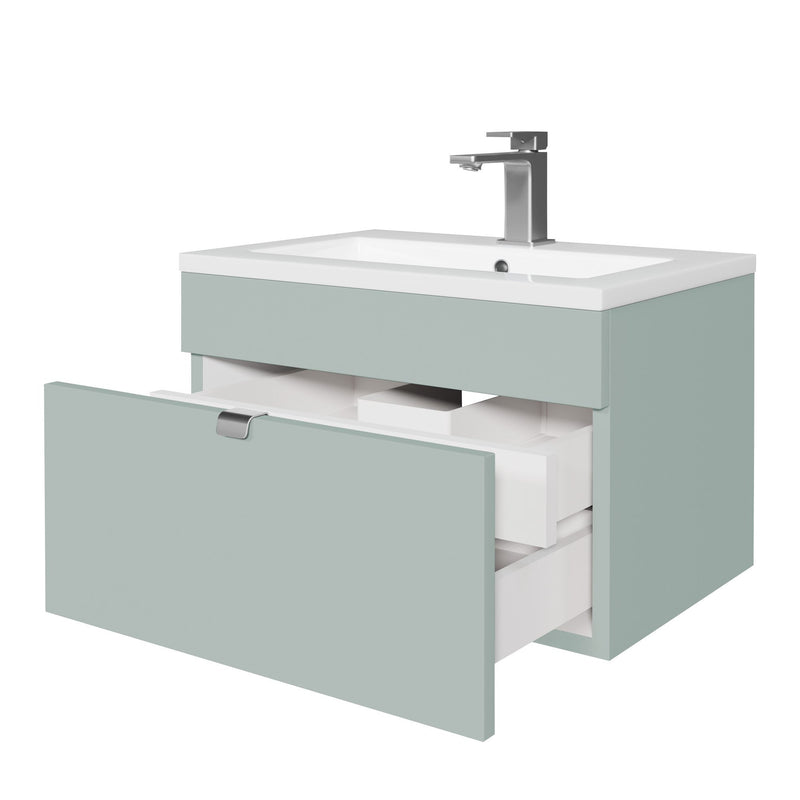 Cutler FV LF SAGE24 Loft 24" Wall Mount Single Sink Cultured Marble Top Bathroom Vanity - Sage