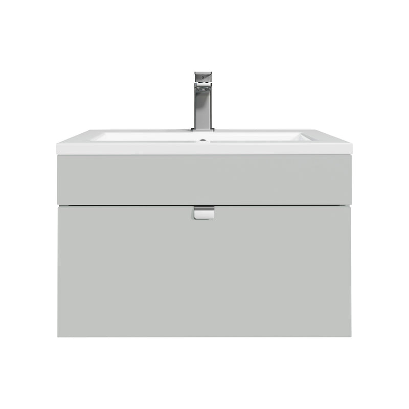 Cutler FV LF CGREY24 Loft 24" Wall Mount Single Sink Cultured Marble Top Bathroom Vanity - Canadian Grey
