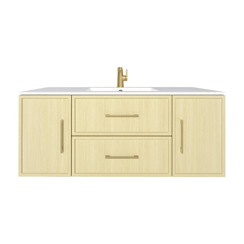 Cutler FV CAS LAGO48 Cassidy 48" Single Sink Wall Mount Cultured Marble Top Bathroom Vanity - Lago