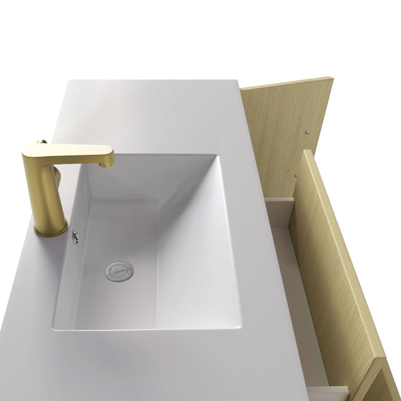 Cutler FV CAS LAGO48 Cassidy 48" Single Sink Wall Mount Cultured Marble Top Bathroom Vanity - Lago