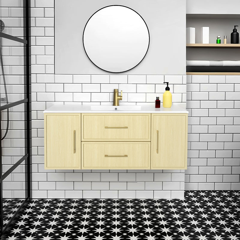 Cutler FV CAS LAGO48 Cassidy 48" Single Sink Wall Mount Cultured Marble Top Bathroom Vanity - Lago