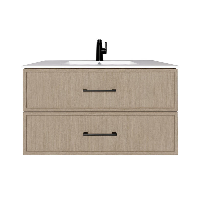 Cutler FV CAS FLAVIA36 Cassidy 36" Single Sink Wall Mount Cultured Marble Top Bathroom Vanity - Flavia