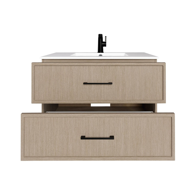 Cutler FV CAS FLAVIA36 Cassidy 36" Single Sink Wall Mount Cultured Marble Top Bathroom Vanity - Flavia