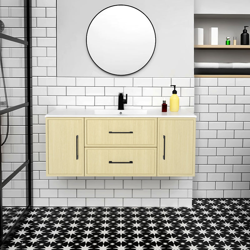 Cutler FV CAS LAGO48 Cassidy 48" Single Sink Wall Mount Cultured Marble Top Bathroom Vanity - Lago