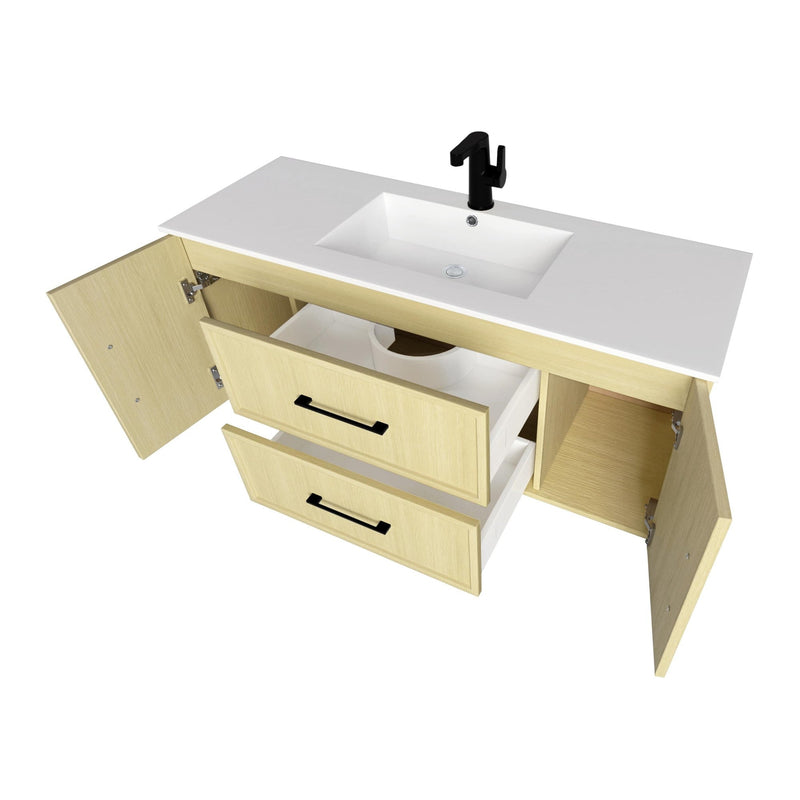 Cutler FV CAS LAGO48 Cassidy 48" Single Sink Wall Mount Cultured Marble Top Bathroom Vanity - Lago
