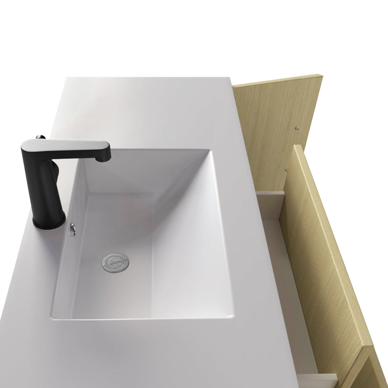 Cutler FV CAS LAGO48 Cassidy 48" Single Sink Wall Mount Cultured Marble Top Bathroom Vanity - Lago