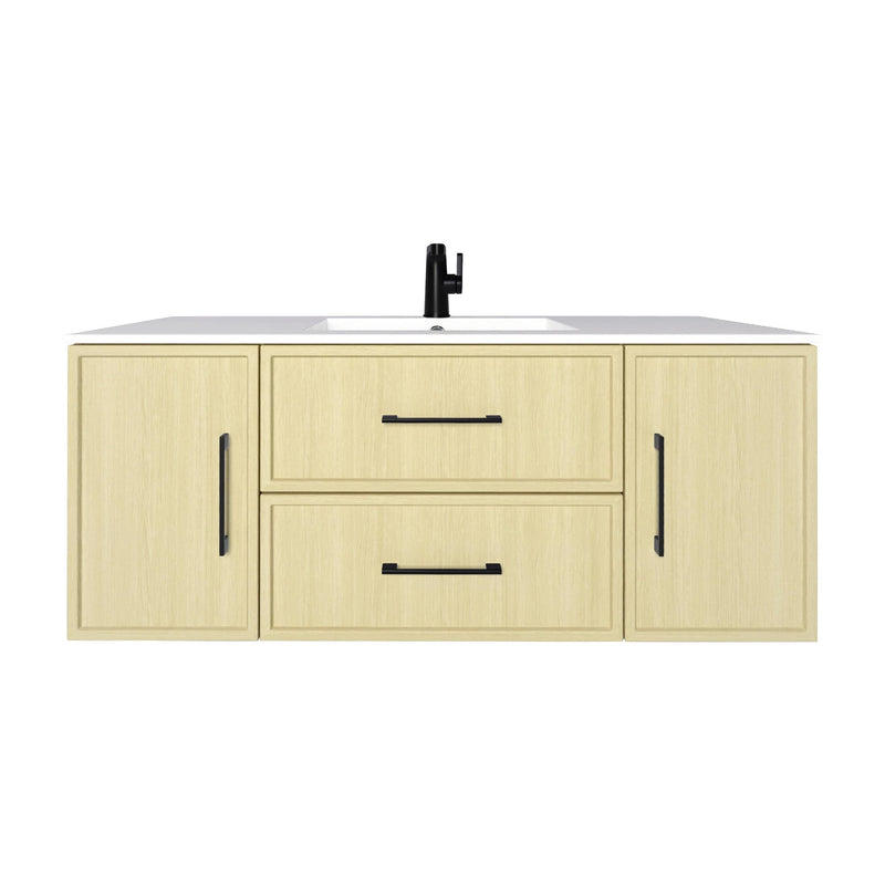 Cutler FV CAS LAGO48 Cassidy 48" Single Sink Wall Mount Cultured Marble Top Bathroom Vanity - Lago