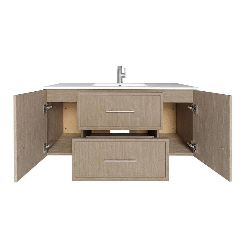 Cutler FV CAS FLAVIA48 Cassidy 48" Single Sink Wall Mount Cultured Marble Top Bathroom Vanity - Flavia