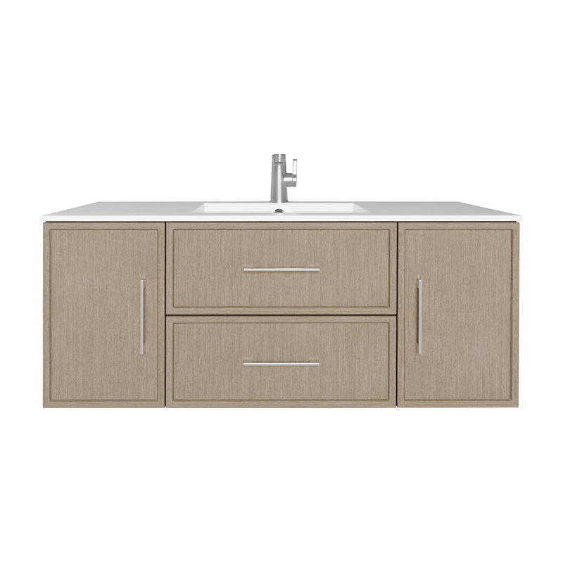 Cutler FV CAS FLAVIA48 Cassidy 48" Single Sink Wall Mount Cultured Marble Top Bathroom Vanity - Flavia