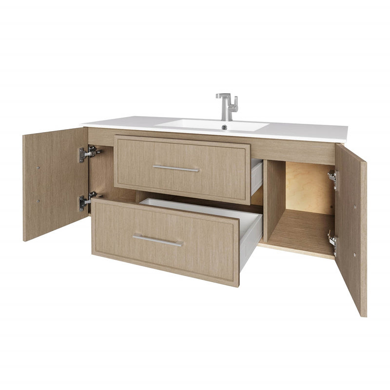 Cutler FV CAS FLAVIA48 Cassidy 48" Single Sink Wall Mount Cultured Marble Top Bathroom Vanity - Flavia
