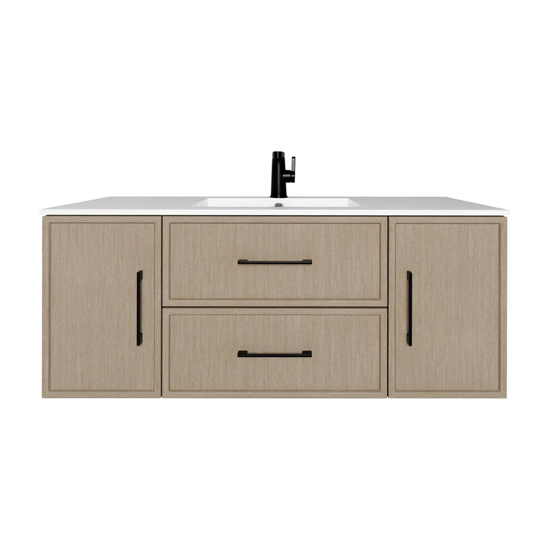Cutler FV CAS FLAVIA48 Cassidy 48" Single Sink Wall Mount Cultured Marble Top Bathroom Vanity - Flavia