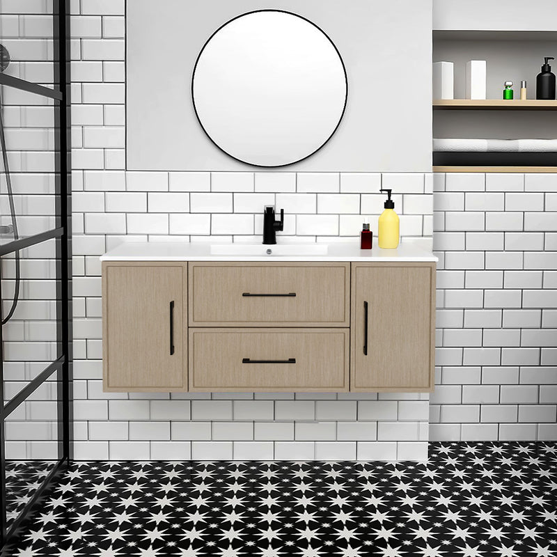 Cutler FV CAS FLAVIA48 Cassidy 48" Single Sink Wall Mount Cultured Marble Top Bathroom Vanity - Flavia