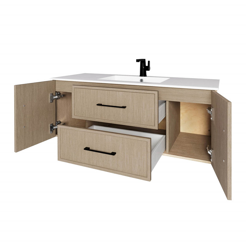 Cutler FV CAS FLAVIA48 Cassidy 48" Single Sink Wall Mount Cultured Marble Top Bathroom Vanity - Flavia