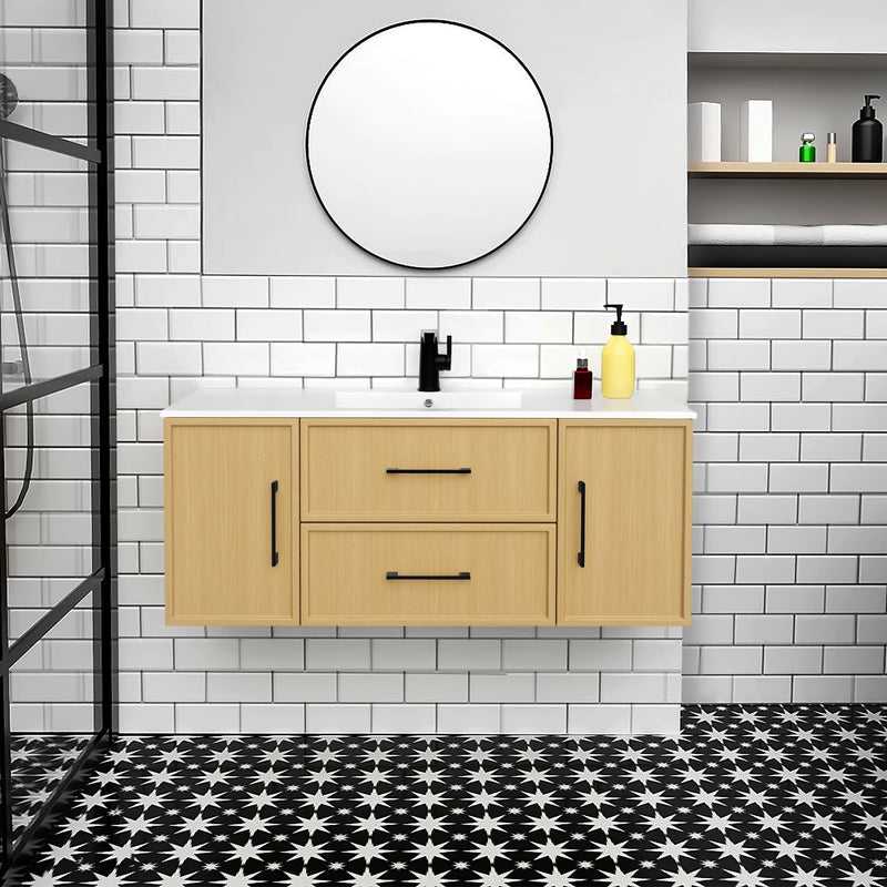 Cutler FV CAS NATURA48 Cassidy 48" Single Sink Wall Mount Cultured Marble Top Bathroom Vanity - Natura