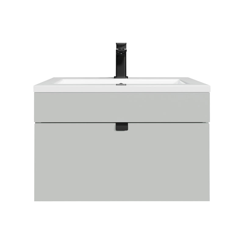 Cutler FV LF CGREY24 Loft 24" Wall Mount Single Sink Cultured Marble Top Bathroom Vanity - Canadian Grey