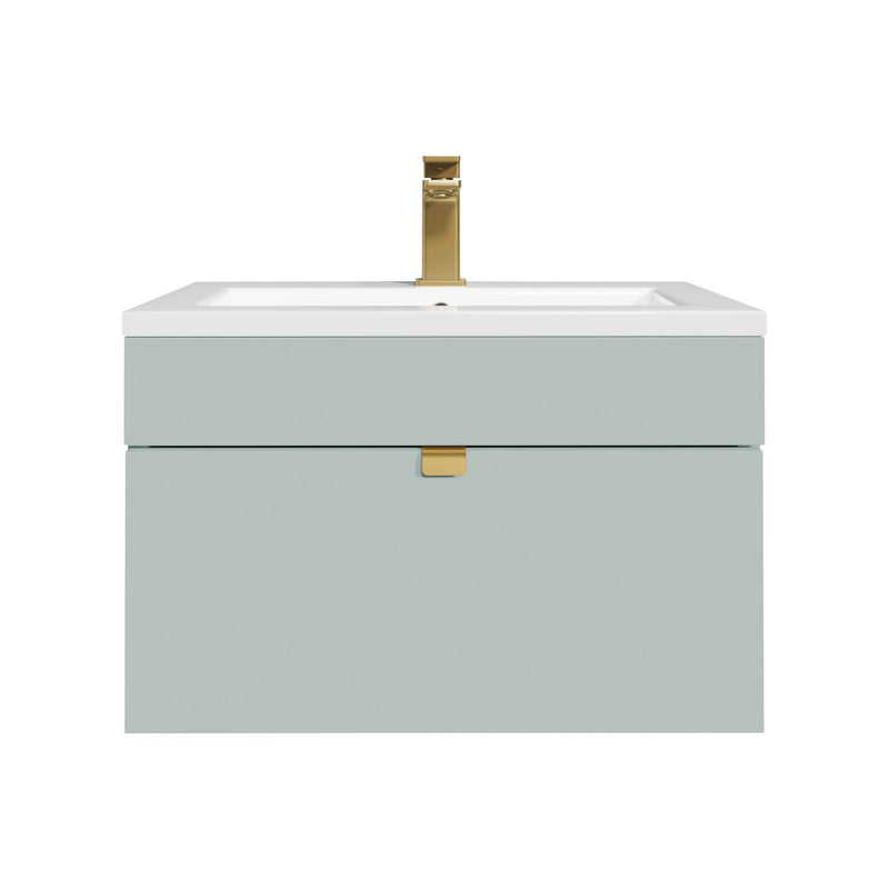 Cutler FV LF SAGE24 Loft 24" Wall Mount Single Sink Cultured Marble Top Bathroom Vanity - Sage
